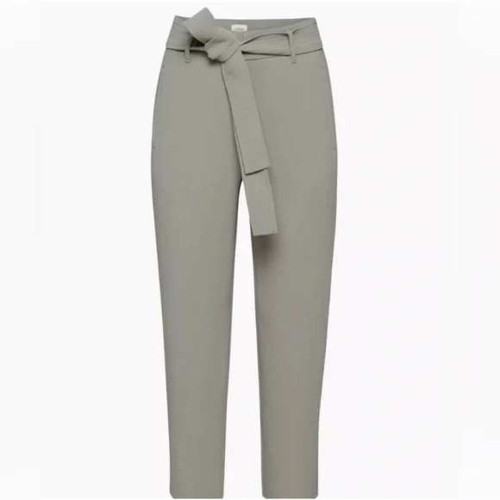 Wilfred Aritzia Grey High Waisted Tie Waist Straight Leg Trousers Size 6 - Picture 10 of 10